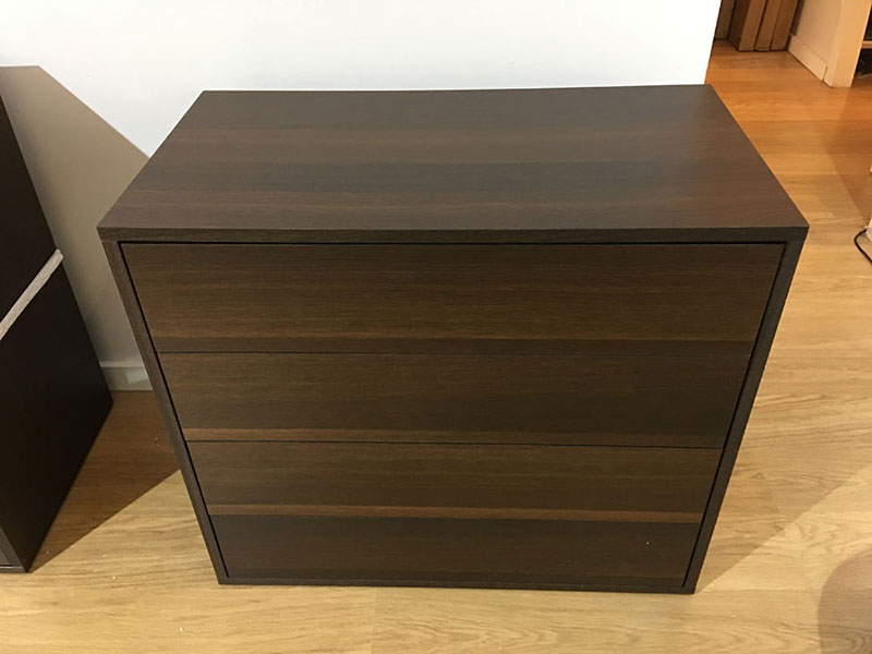 Fusion chest of drawers in wengue display