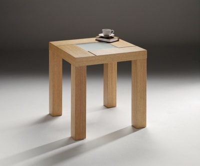 LEON oak lamp table