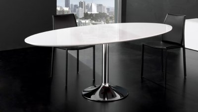 White Dining Table on Oval Dining Table With Gloss White Top And Chrome Base  Ageless Modern