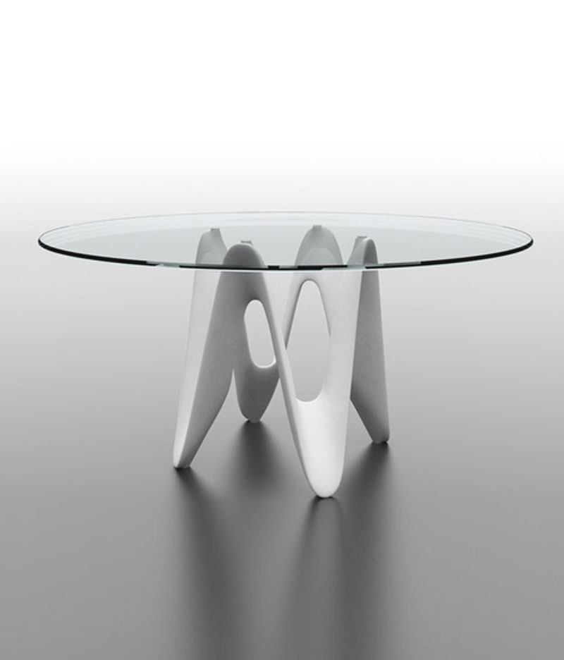RONDO round glass dining table