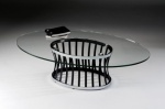 Crop oval coffee table