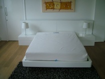 Dreams200 bed and cabinets in gloss white