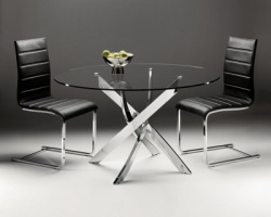 Master glass round dining table