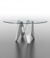 RONDO round glass dining table