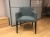 Blue carver dining chair in fabric display x6