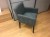 Blue carver dining chair in fabric display x6