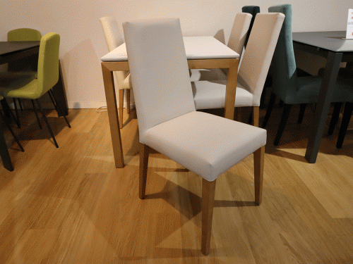 Dakota dining chair in cream faux leather x6