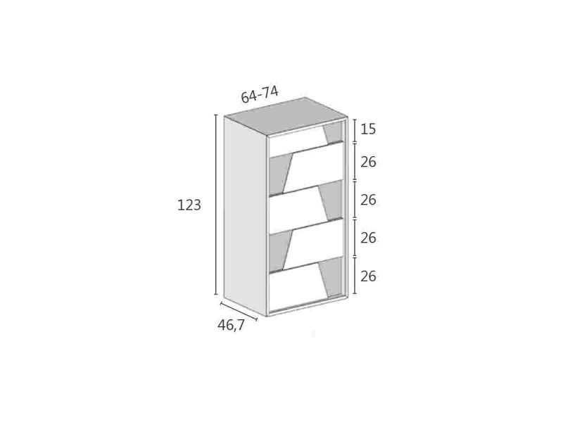 Diagonal tall chest of drawers