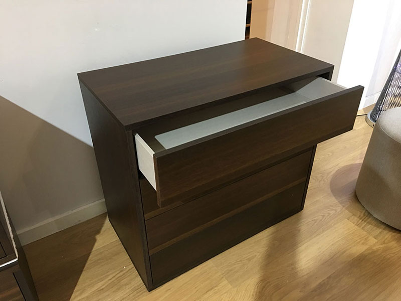 Fusion chest of drawers in wengue display