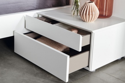 Kinun bedside cabinet 2 drawers in matt White