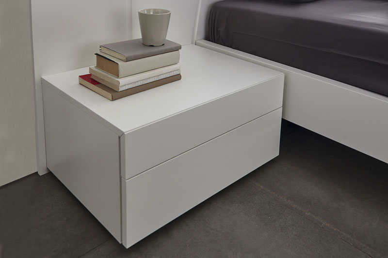 Kinun bedside cabinet 2 drawers in matt White