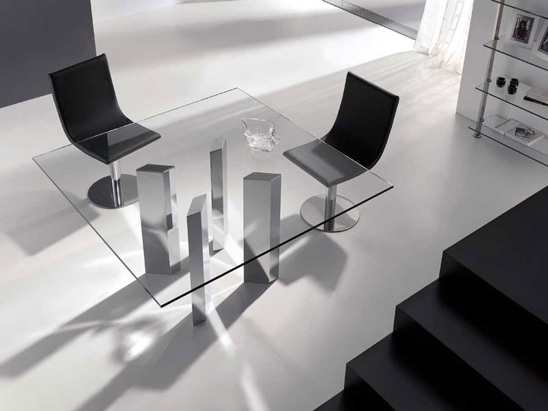 Logic square glass dining table