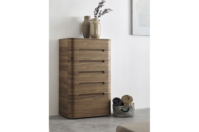 SURF tall chest of drawers in walnut