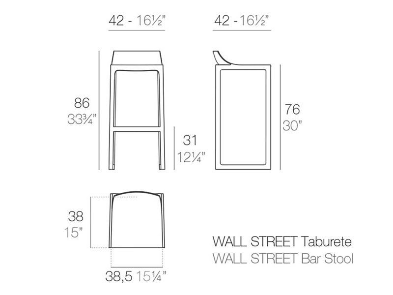 Wall Street Outdoor Barstool