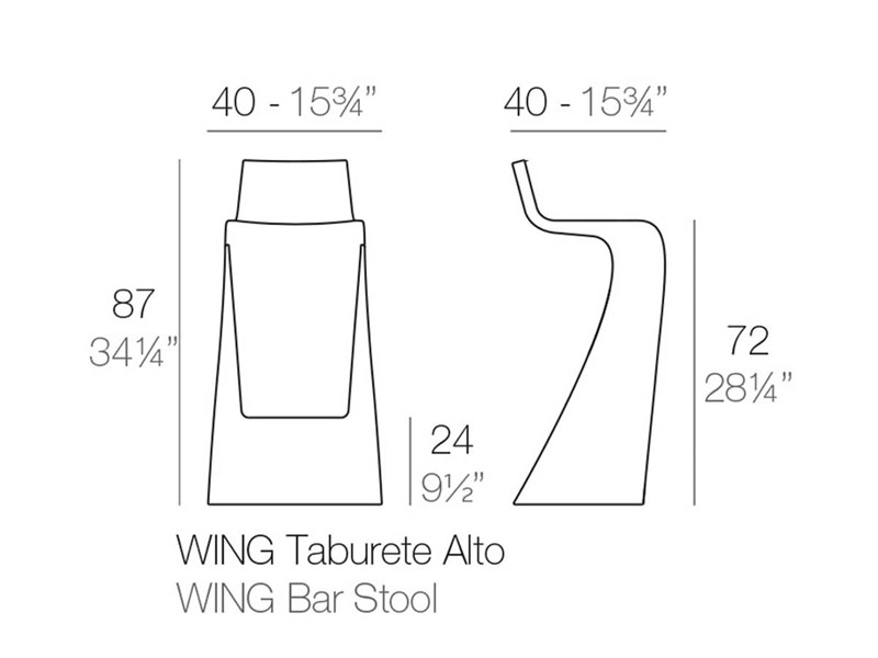 Wing Outdoor Barstool