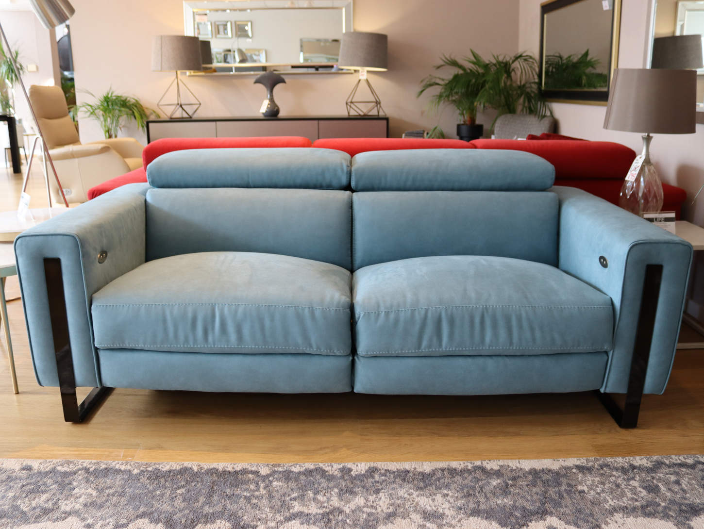 Ex-Display Ash 2-seater Recliner Sofa - Light Blue | Cadira
