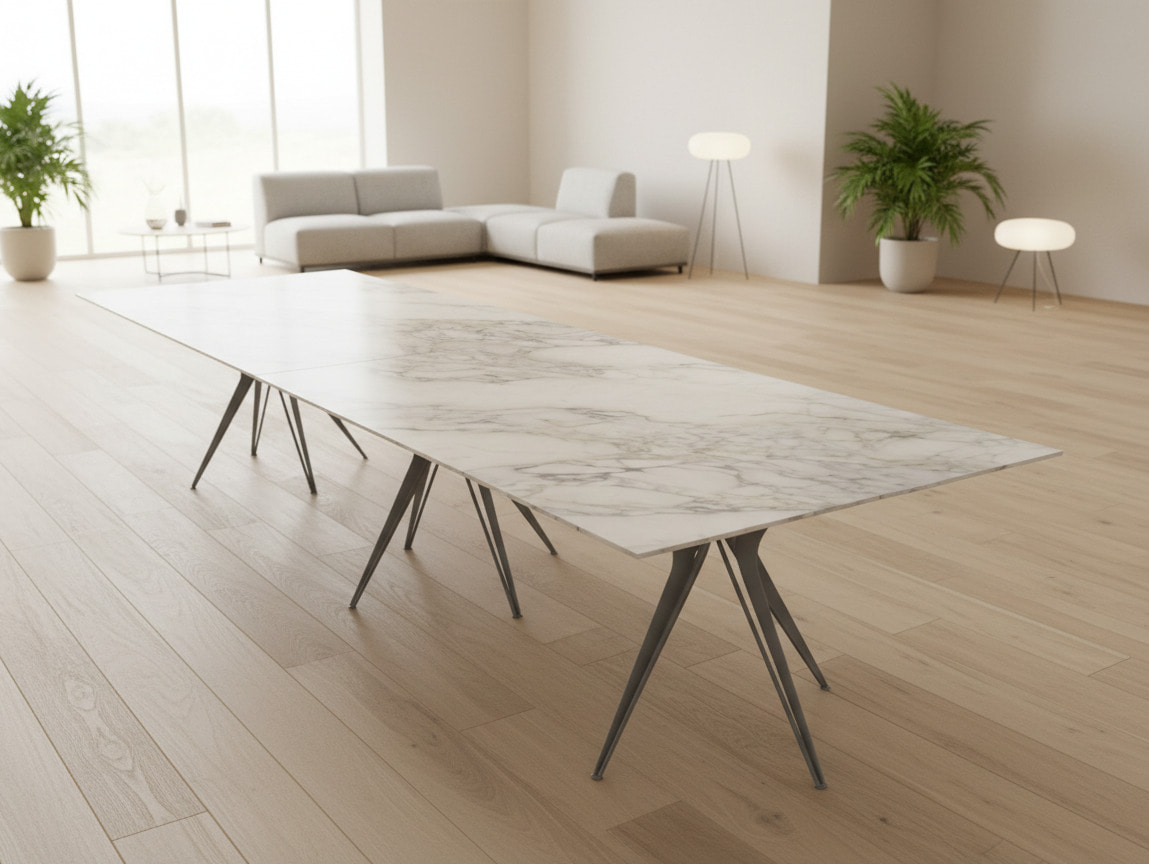 Jazz XXL Ceramic Dining Table | Angular Architectural Legs | 3m - 6m+