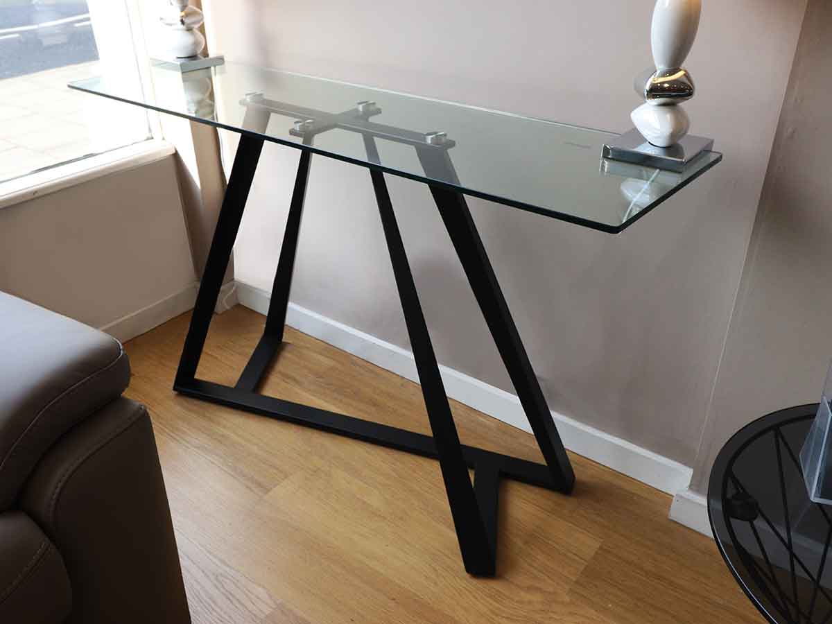 Glass on sale display desk
