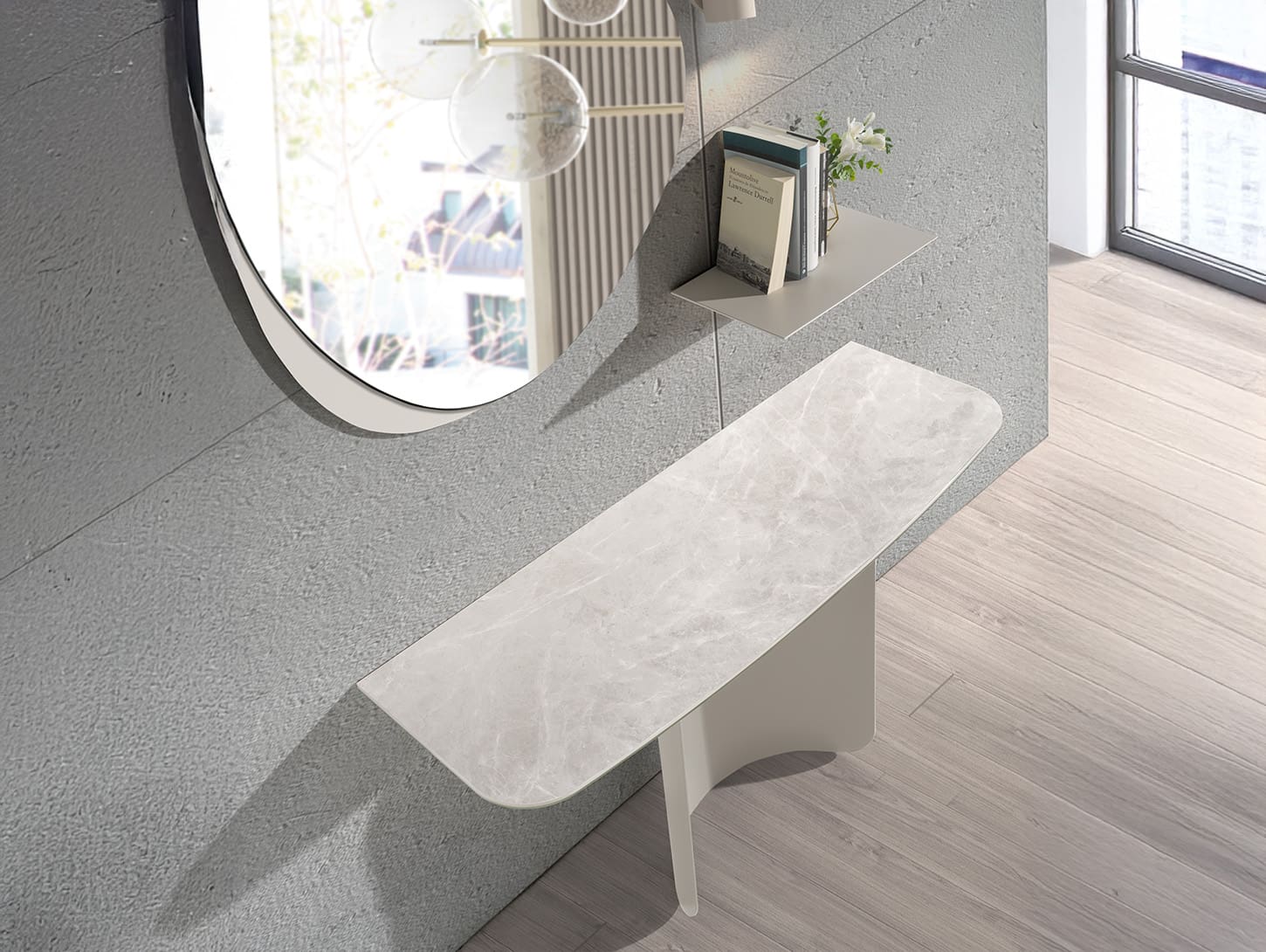 Loop Modern Console Table with Premium Ceramic | cadira