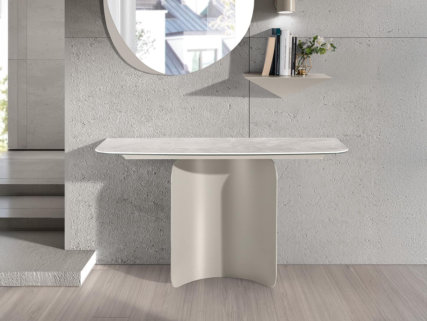 Loop Modern Console Table with Premium Ceramic | cadira