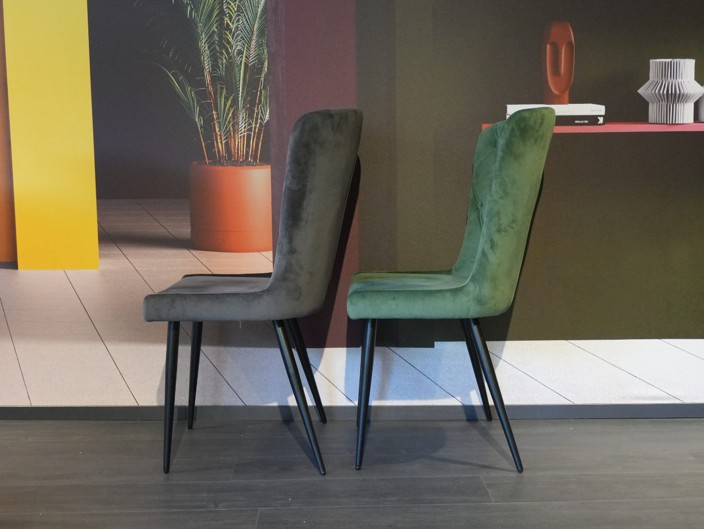 Ex-Display Marvin Set of 4 Chair - Grey & Green | Cadira
