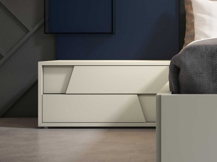 Diagonal bedside cabinet two drawers