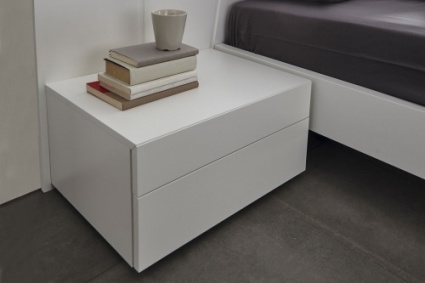 Kinun bedside cabinet 2 drawers in matt White