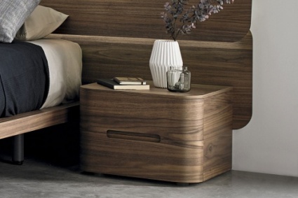 Surf bedside cabinet 2 drawers in Walnut