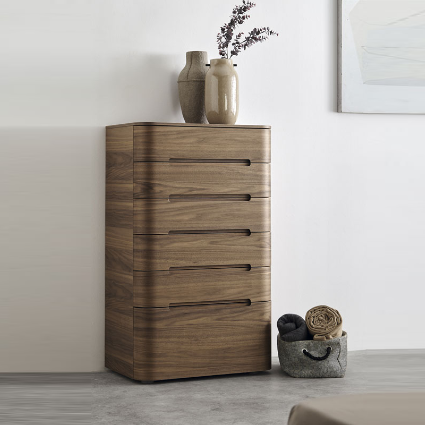SURF tall chest of drawers in walnut